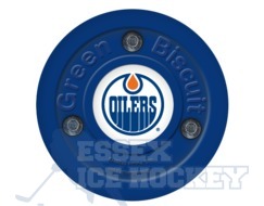 Green Biscuit NHL Logo Hockey Training Puck
