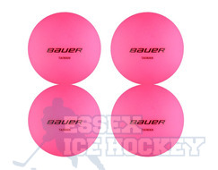 Bauer No Bounce Hockey Ball - Cool Pink (4-Pack)