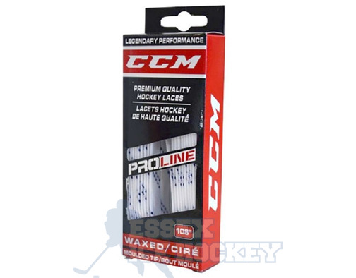 CCM White Waxed White Hockey 108 Laces