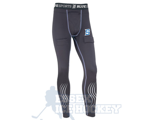 Blue Sports Compression Pant With Cup Junior